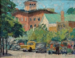 "Downstreet in Sag Harbor" Thomas Greenley Jr., Impressionist, American Town