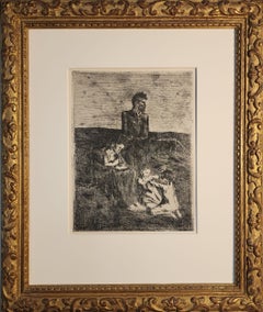 "Les Pauvres" Pablo Picasso, Modernist, Early Period, Family, Black and White