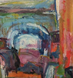 "Sedia bianca" di Diana Kurz, arte astratta ed espressionista femminile, Scuola di New York, metà del secolo