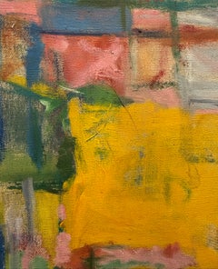 "Senza titolo" Diana Kurz, Giallo intenso, Artista donna dell'Espressionismo Astratto, Scuola di New York