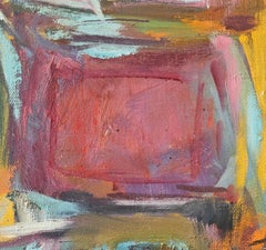 „Ohne Titel“ Diana Kurz, abstrakter Expressionismus, gestisch, rot, hellblau, gelb