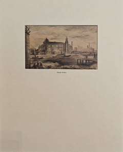 "Hospital, Welfare Island, NY" George Picken, Roosevelt Island, Urban Scene