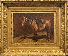 «Caballo ensillado», De Cost Smith, Oeste americano, caballos, escena de interior, elegante
