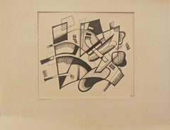 "Untitled" Rolf Cavael, Black and White, Abstract Composition, Degenerate Art