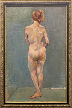 "Eve" di Robert Brackman, Nudo tradizionale, Blu ardesia, Interni, Accademico