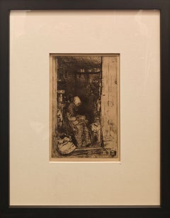 "La Vieille aux Loques" James Abbott McNeill Whistler, Rhineland, Woman Working