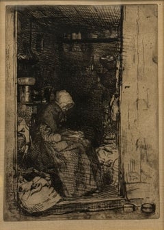 "La Vieille aux Loques" James Abbott McNeill Whistler, Rhineland, Woman Working