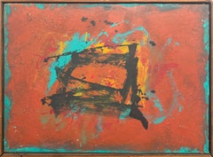 "Roman Walls #21" Cleve Gray, Vibrant Red, Abstract Expressionist, Gestural