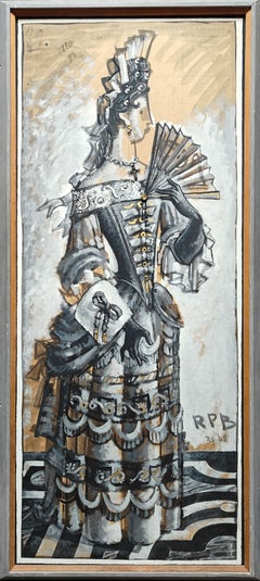 "Baroque Figure" Raoul Pene Du Bois, Dress, Costume, Fashion, Black and White