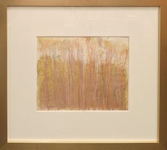 "At a Small Incline" Wolf Kahn, Woods, Expressionist Landscape, Purple, Green