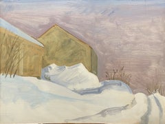 "Rowe's Place Under Snow, Washington, Maine" Lois Dodd, Snowy Landscape