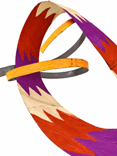 « Sans titre » Louisa Chase, Abstrait, Violet, Rouge, Sculpture cinétique, Artiste femme