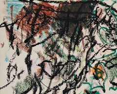 "Tableau" Linda Lindeberg, Gestural, Female Ab-Ex, Black, Orange, Red