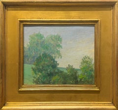 «Paisaje veraniego frondoso», George Loftus Noyes, Hojas verdes, Cielo, Atardecer