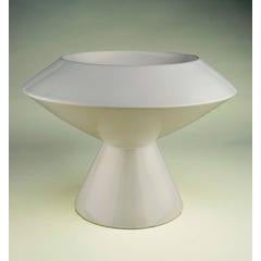 "Large White Geometric Bowl" 9