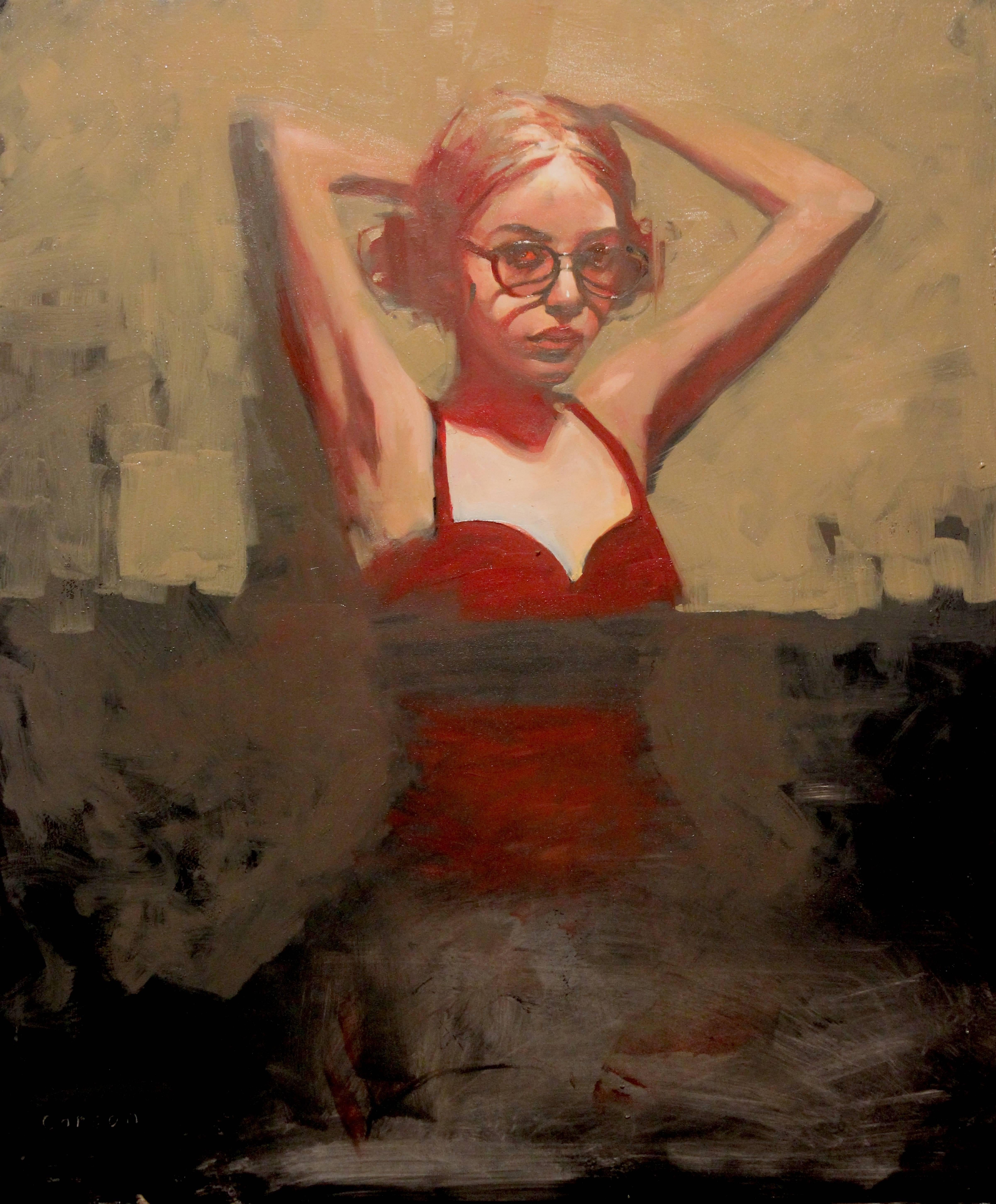 Michael Carson Figurative Painting - "Rose Colored Glasses"
