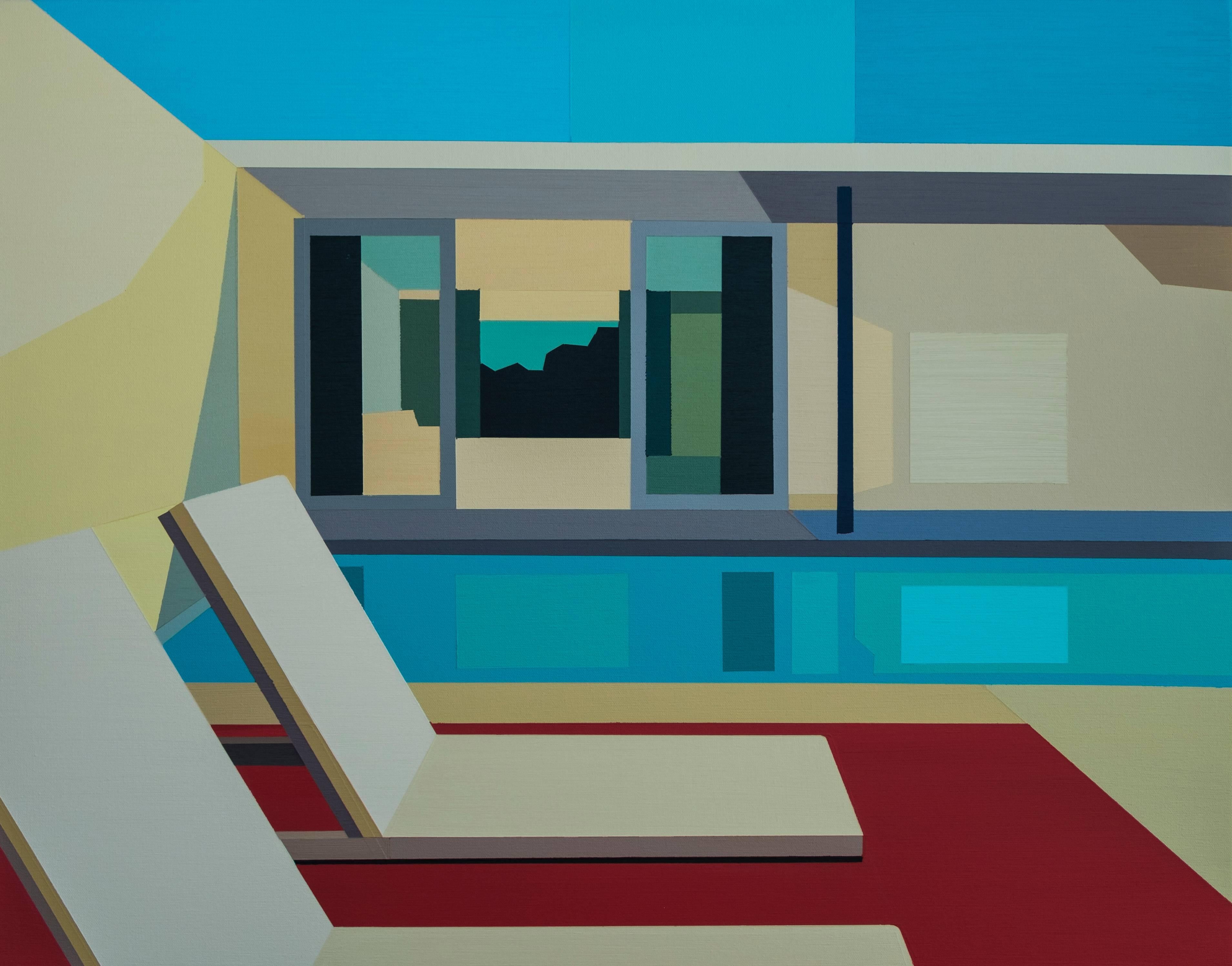 Andy Burgess Still-Life Painting - "Poolside Living" 