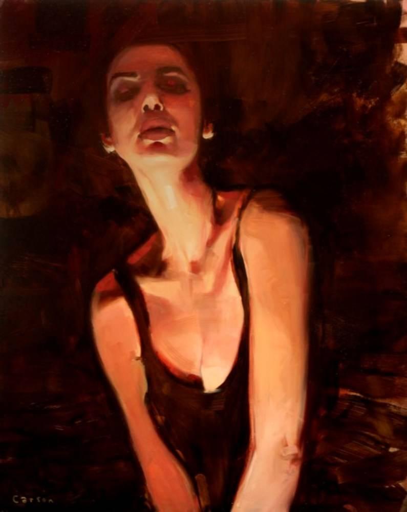 Michael Carson Figurative Painting - "Lit Up" 