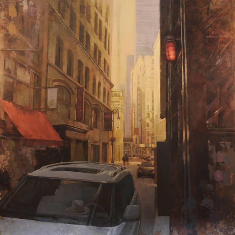 Joseph Lorusso Figurative Painting - "Morning Light in Lower Manhattan"