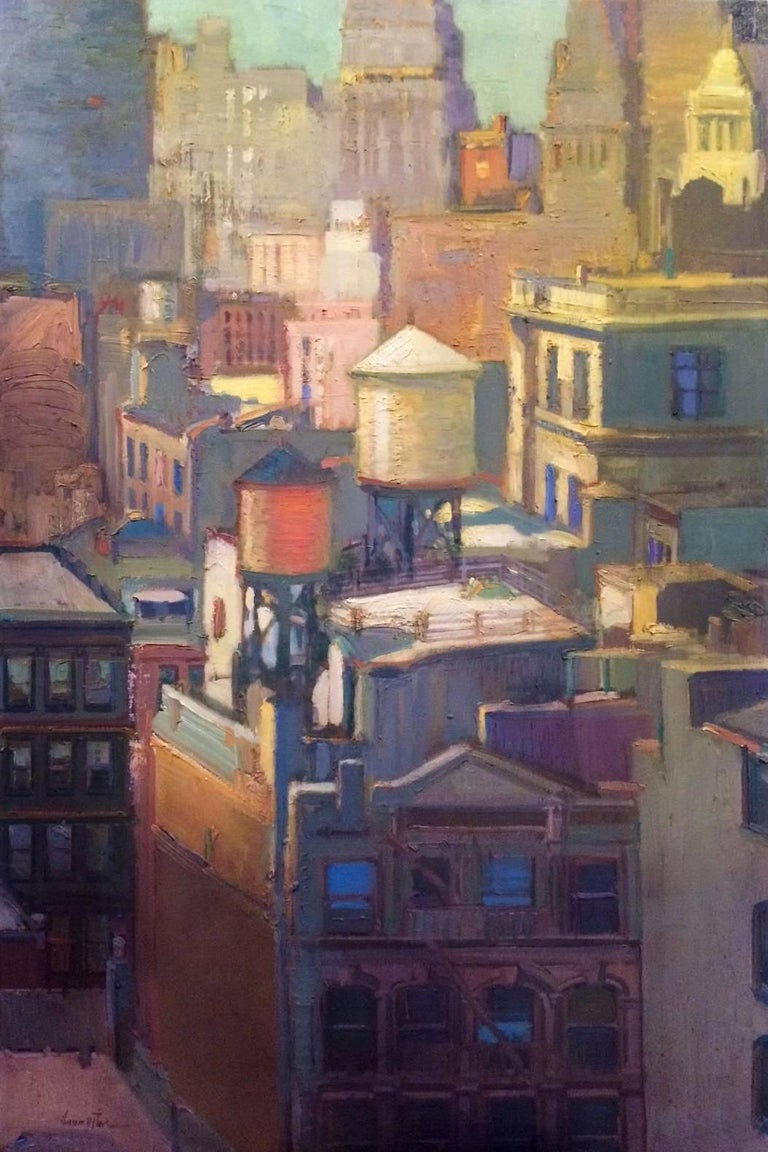 Francis Livingston Abstract Painting - "The Pastel City"