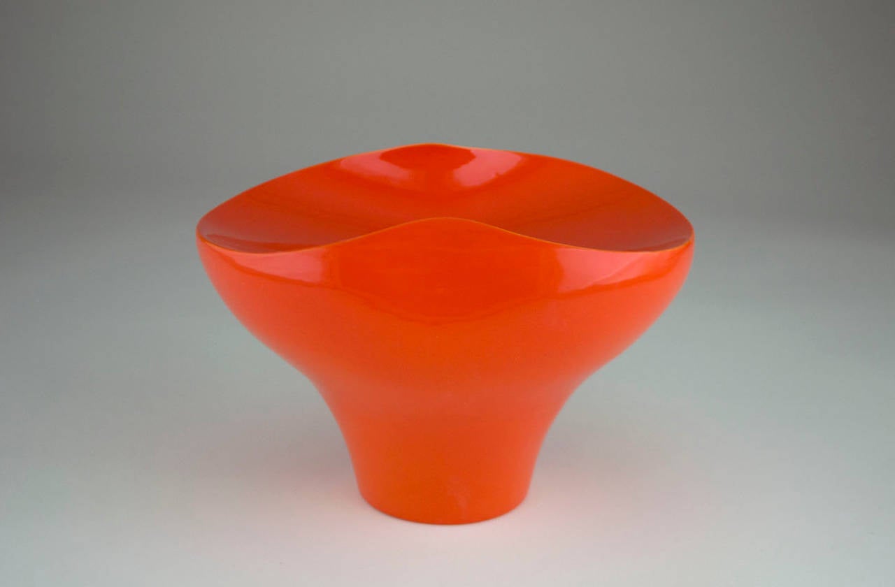 Eric Boos Abstract Sculpture - Vibrant Orange Bowl