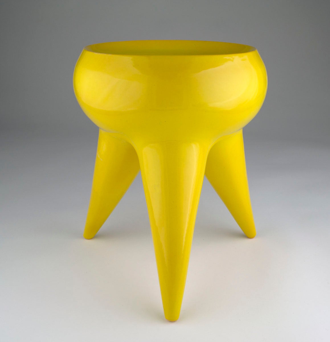 Eric Boos Abstract Sculpture - Tall Yellow Bowl