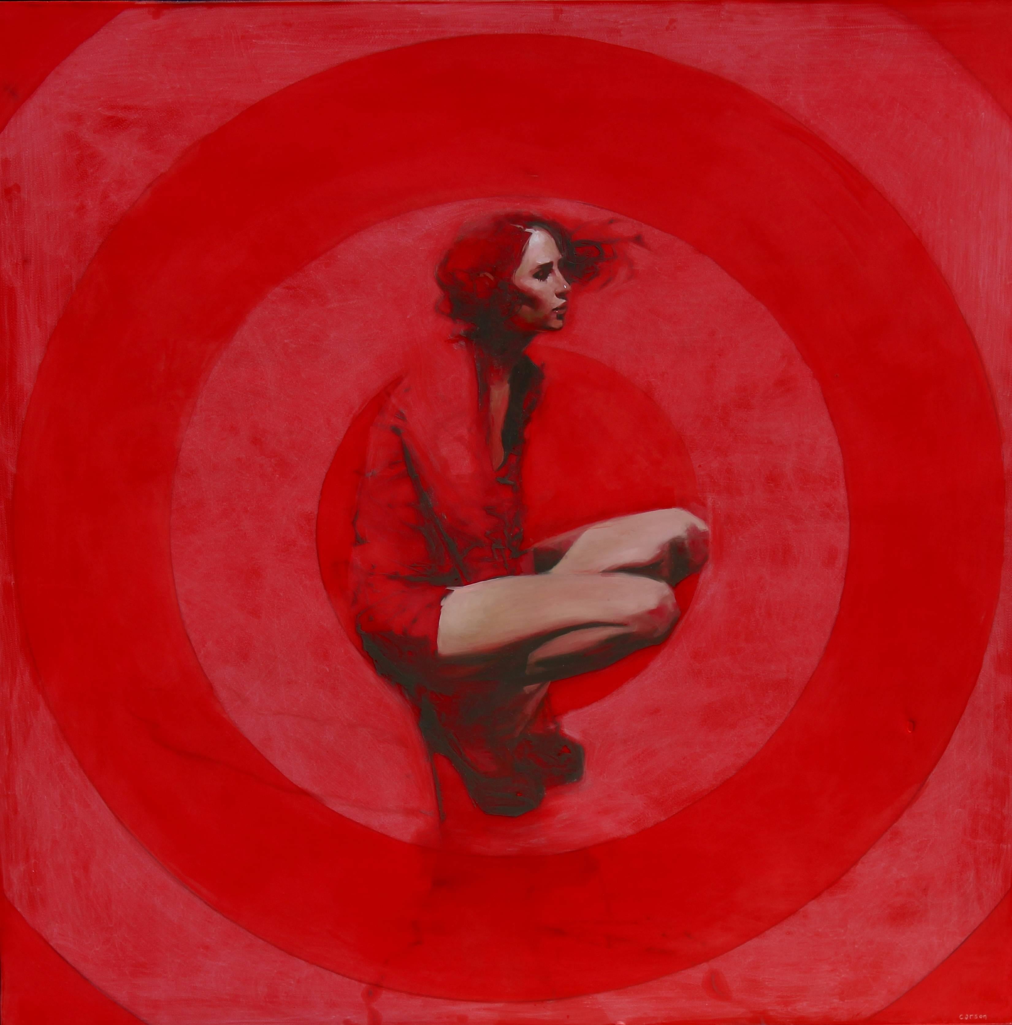 Michael Carson Figurative Painting - "Red Dot" 