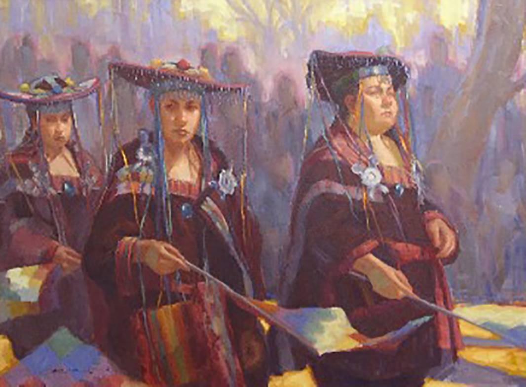"Past, Present, Future of Chile" - Painting by John Burton