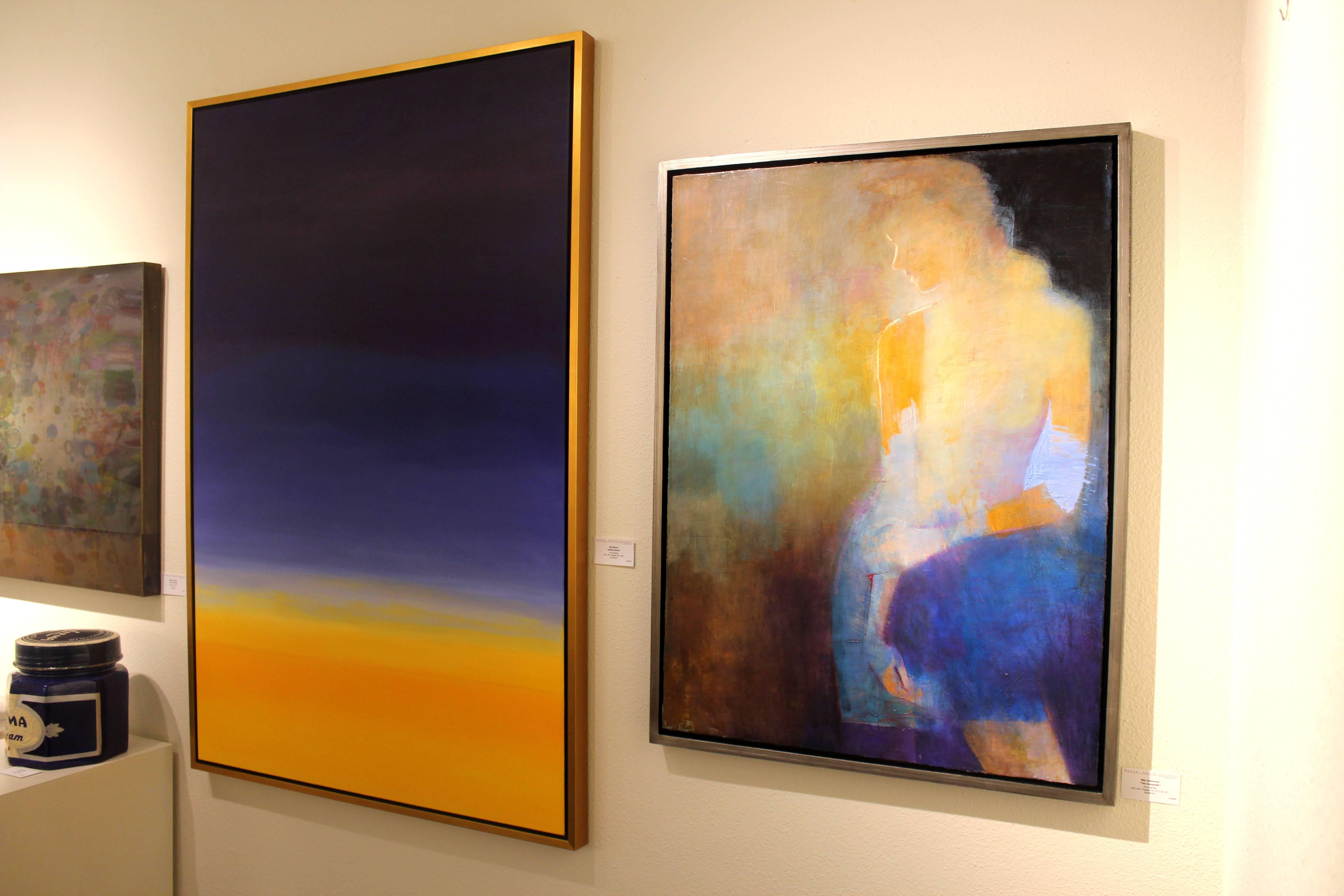 The landscape paintings of Gail Morris are spare and elegant.  Economical divisions set off the near from the far spaces.  Color relations are abstract and resonant.  These pictures are evidence of a sensuous and celebratory response to nature, and