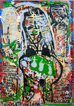 Nicolas LARA Ritratto originale firmato in serigrafia stile graffiti cubano vissuto a NY