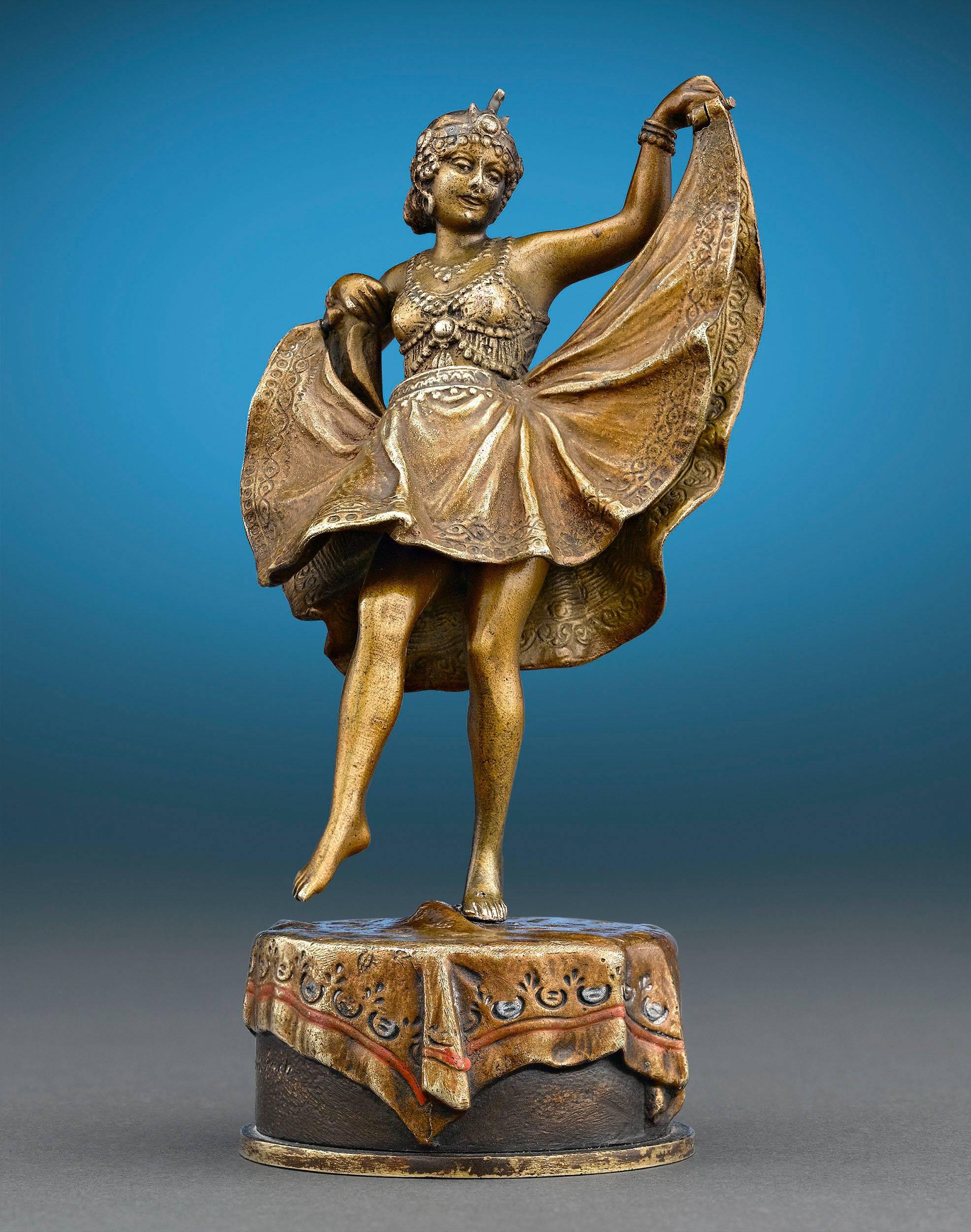 Franz Bergmann Figurative Sculpture - Erotic Dancer by Bergmann