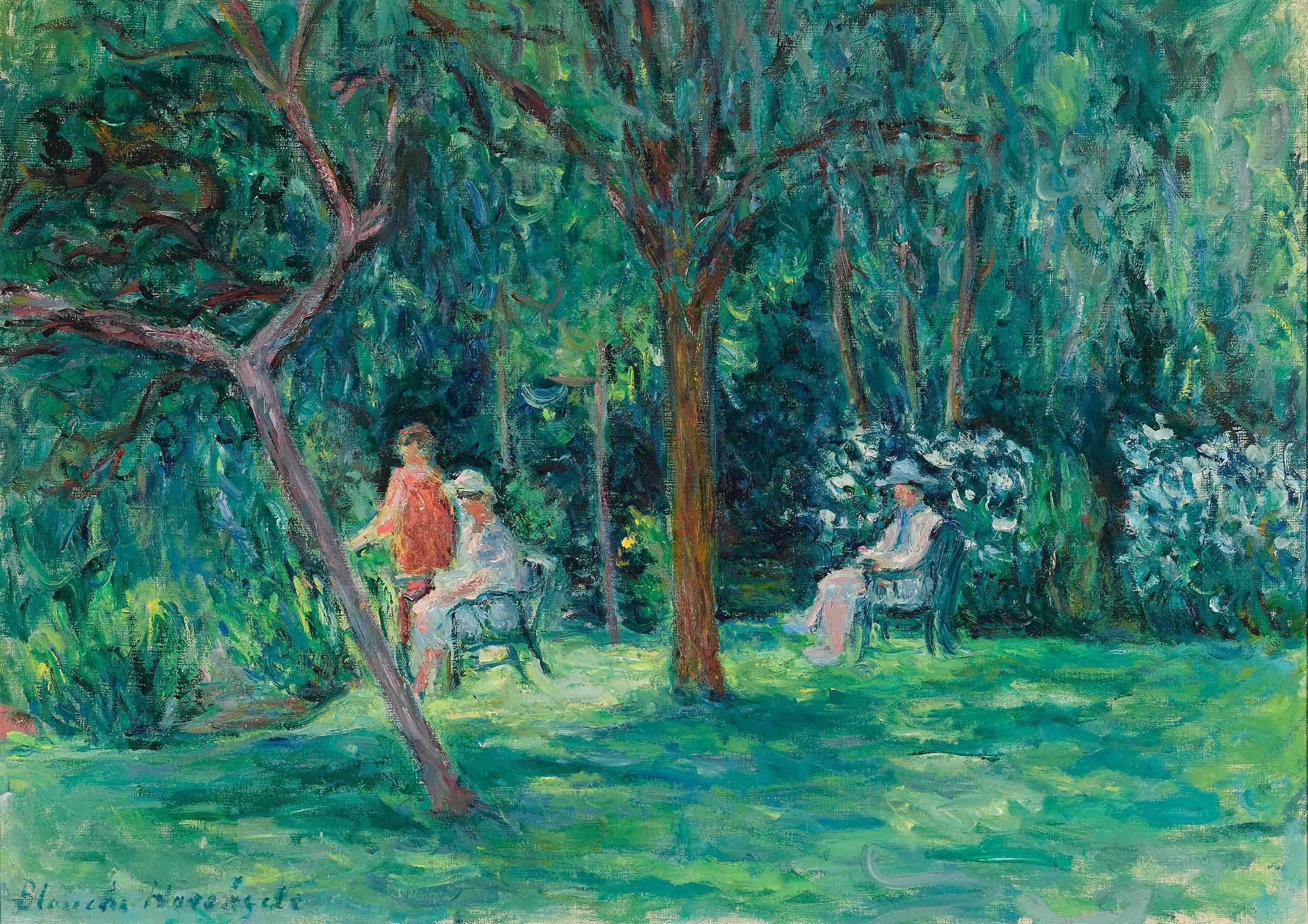 Blanche Hoschedé-Monet Landscape Painting - Dans le Jardin à Sorel-Moussel 