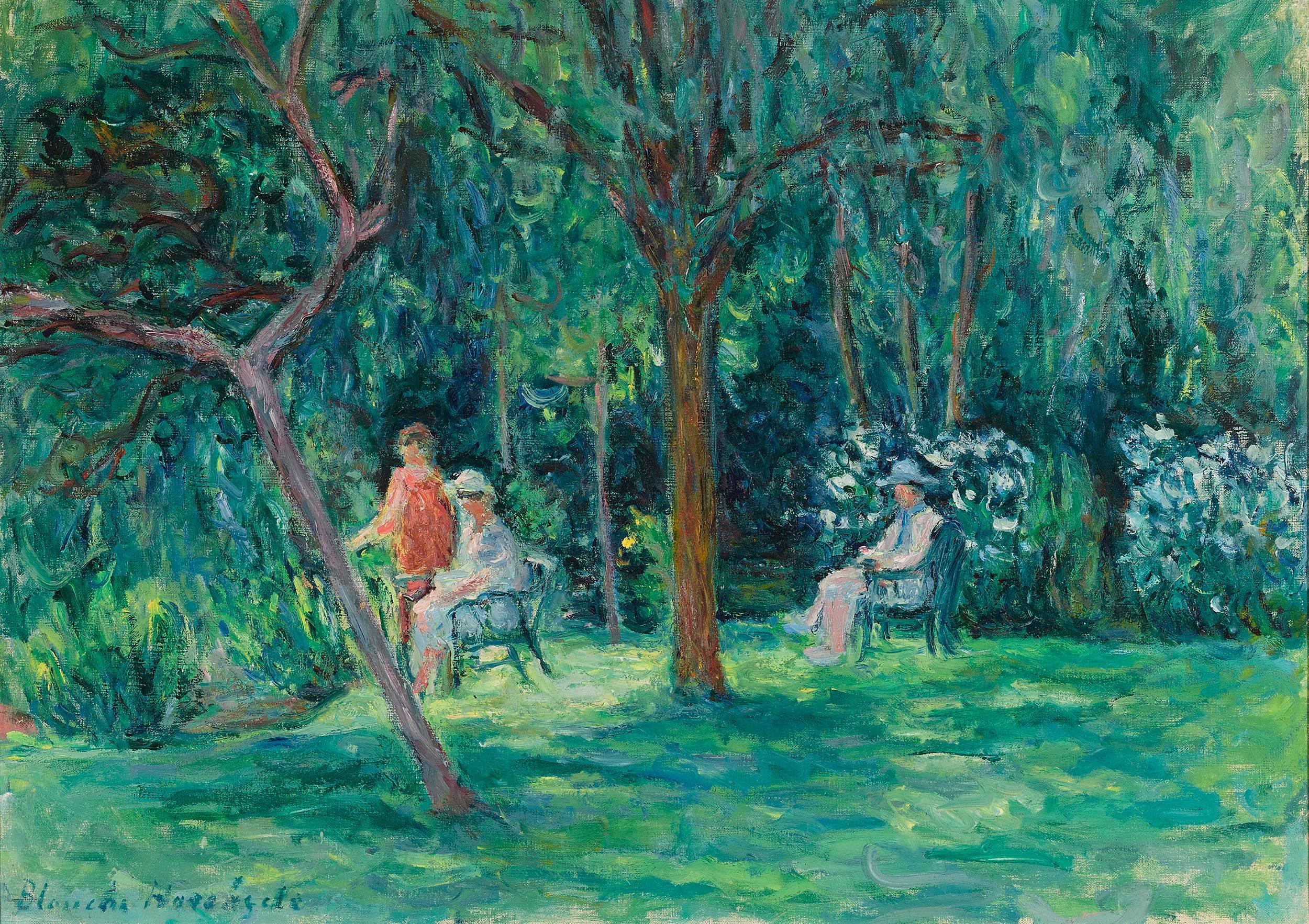 Blanche Hoschedé-Monet Landscape Painting - Dans le Jardin à Sorel-Moussel