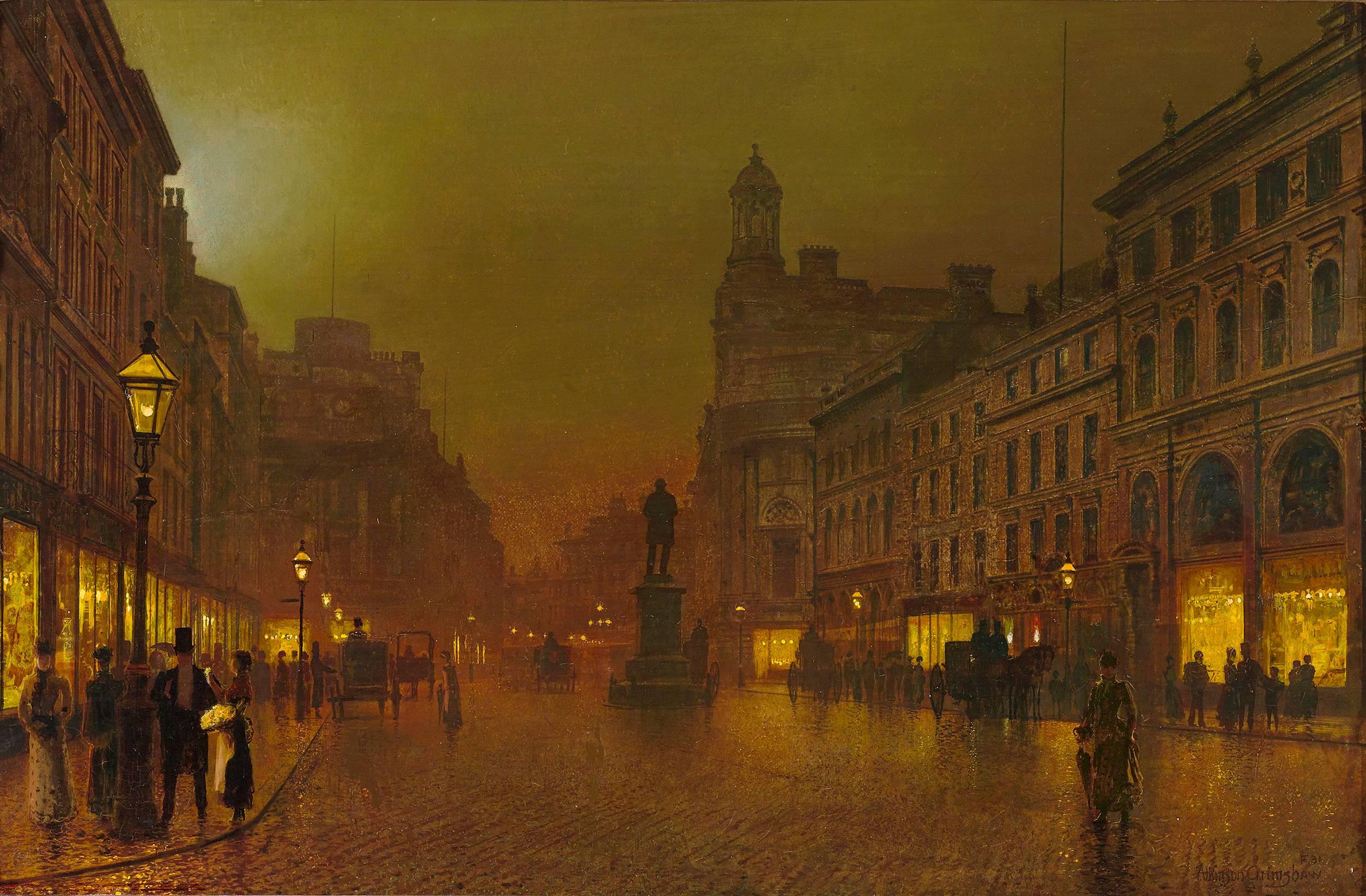 a street at night john atkinson grimshaw