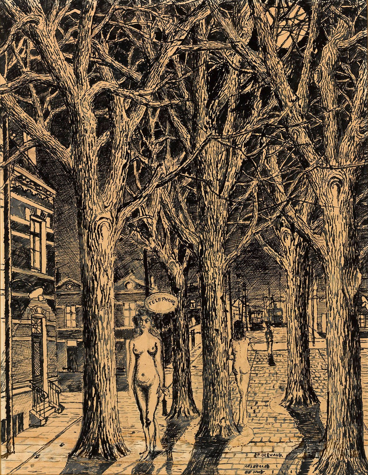 Les Belles de Nuit - Painting by Paul Delvaux