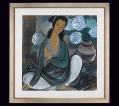 Seated Lady and Dahlia