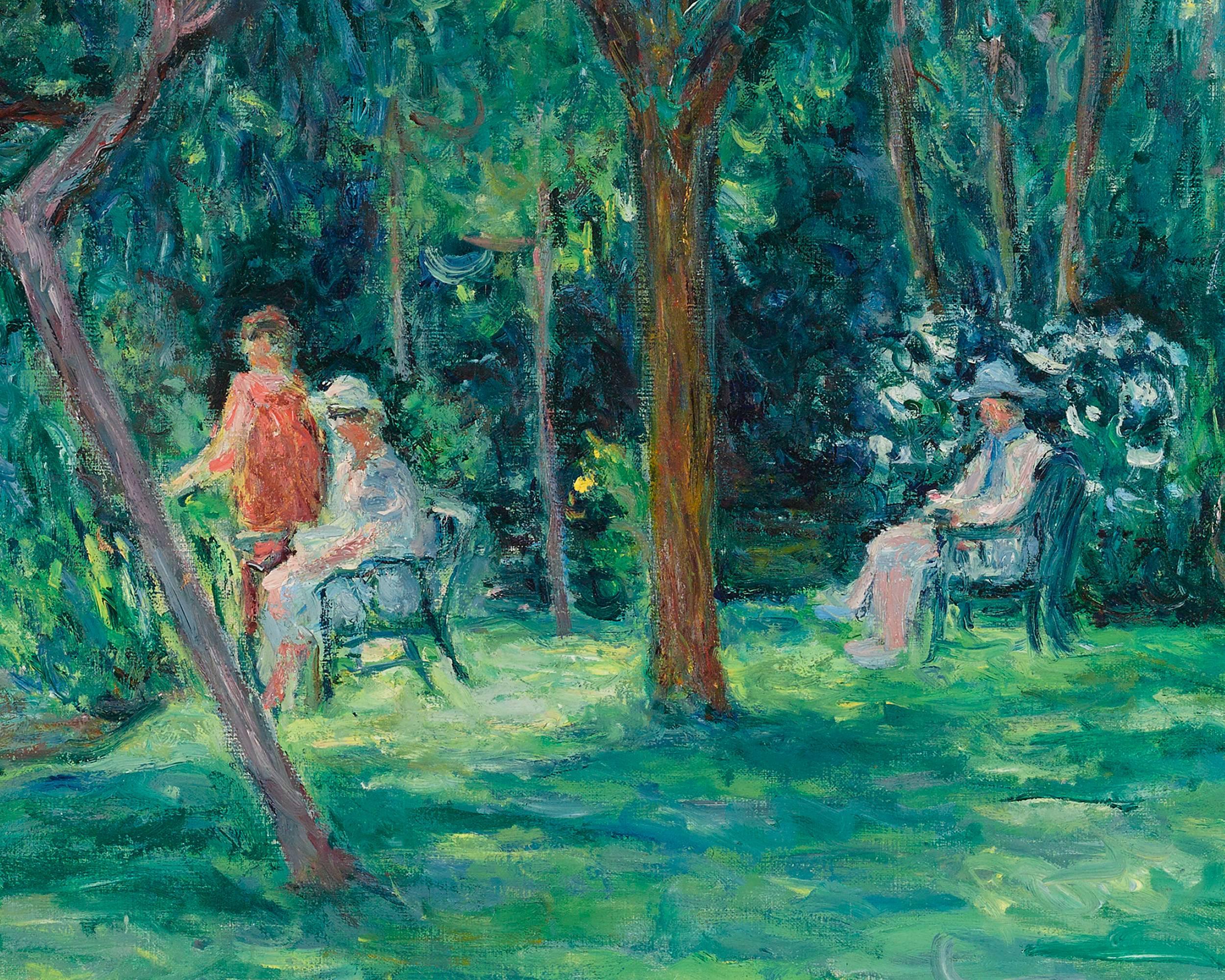 Dans le Jardin à Sorel-Moussel  - Impressionist Painting by Blanche Hoschedé-Monet