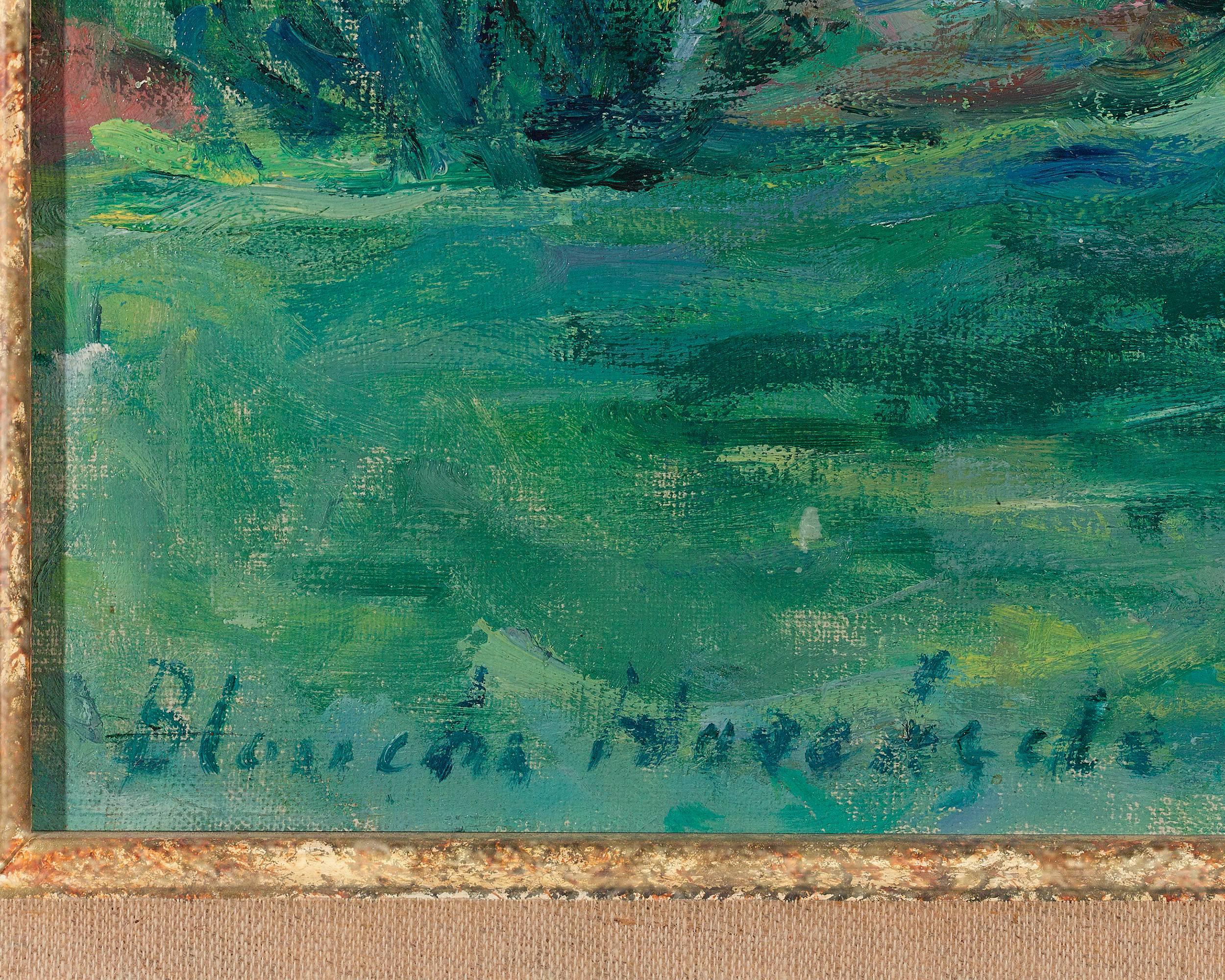 Dans le Jardin à Sorel-Moussel  - Blue Landscape Painting by Blanche Hoschedé-Monet