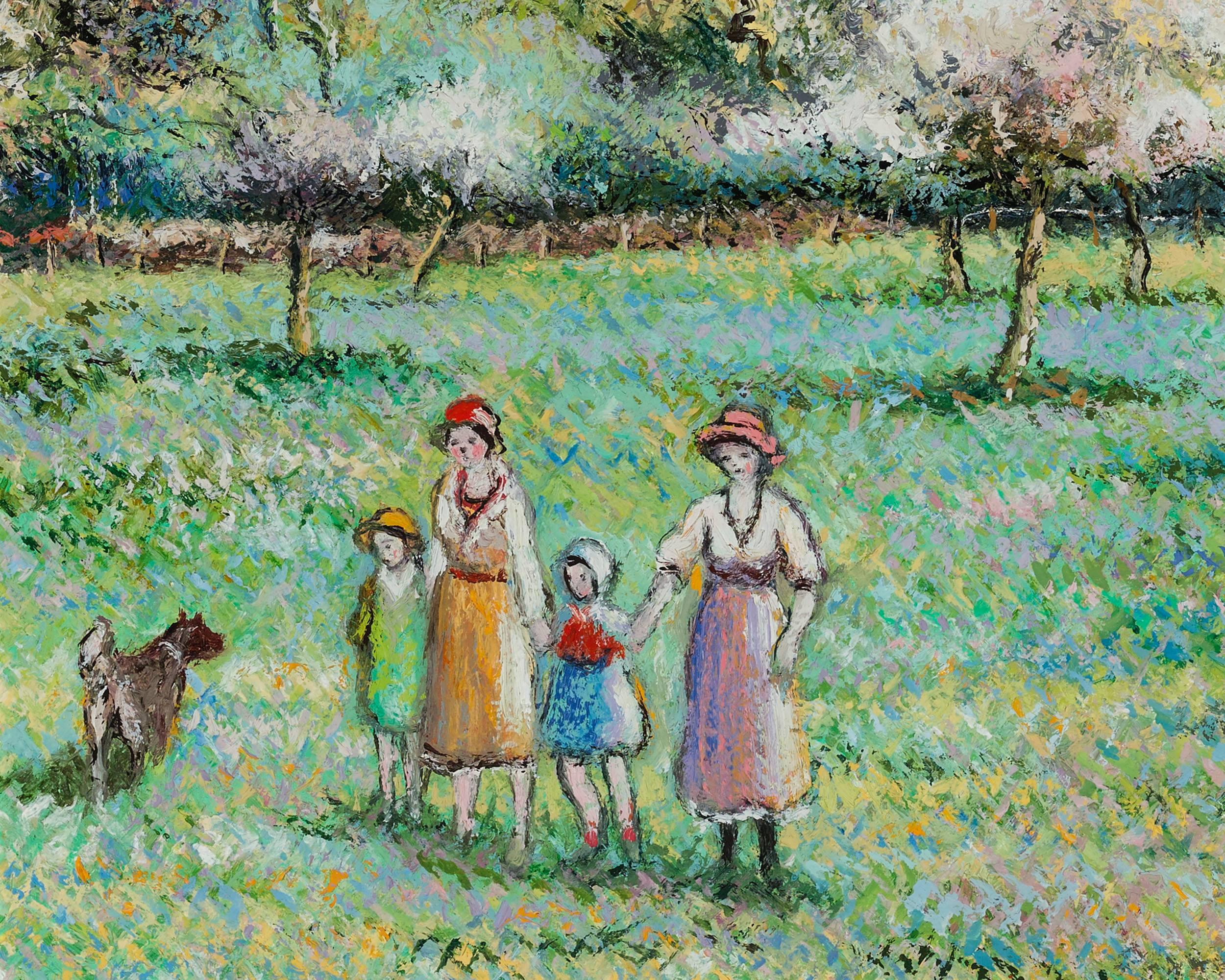 La Promenade - Impressionist Painting by Hughes Claude Pissarro