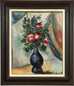 Bouquet of Peonies in a Blue Vase by Maurice de Vlaminck