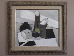 Mid-Century Modern Still Life Oil Painting by Gunnar Hållander - The Green Ball