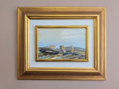 Mid Century Modern Abstract Landscape Oil Painting - Where the Light Settles