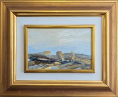 Mid Century Modern Abstract Landscape Oil Painting - Where the Light Settles