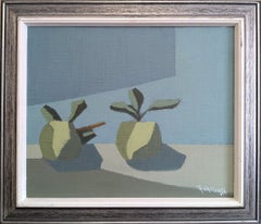 1986 Modernist Original Swedish Still Life Oil Painting - Stylised Fruit