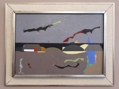 Vintage Mid-Century Modern Original Abstract Oil Painting - Landscape Remembered