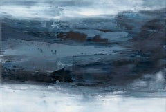 Pintura oceánica abstracta impresionista a gran escala Miami Agua azul costera