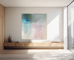 Dreaming Abstract Painting, Large Square Canvas, Original