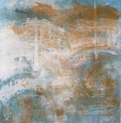 Todo está en los detalles: «Aqua», pintura abstracta, lienzo cuadrado grande, original
