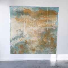 Its all in the detail Aqua Abstract Painting, Large Square Canvas, Original