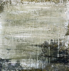 Todo está en los detalles: Pintura abstracta de Moss, lienzo cuadrado grande, original